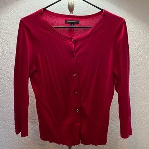 Pink cropped Cardigan Rhinestone buttons
